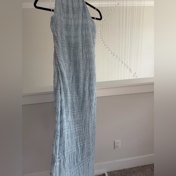 COMMENSE Light Blue Halter Ruched Dress - Picture 8 of 9